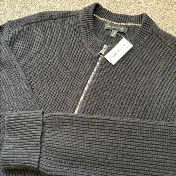 Mens Banana Republic Full Zip Merino Wool Blend Sweater NWT - Picture 4 of 13